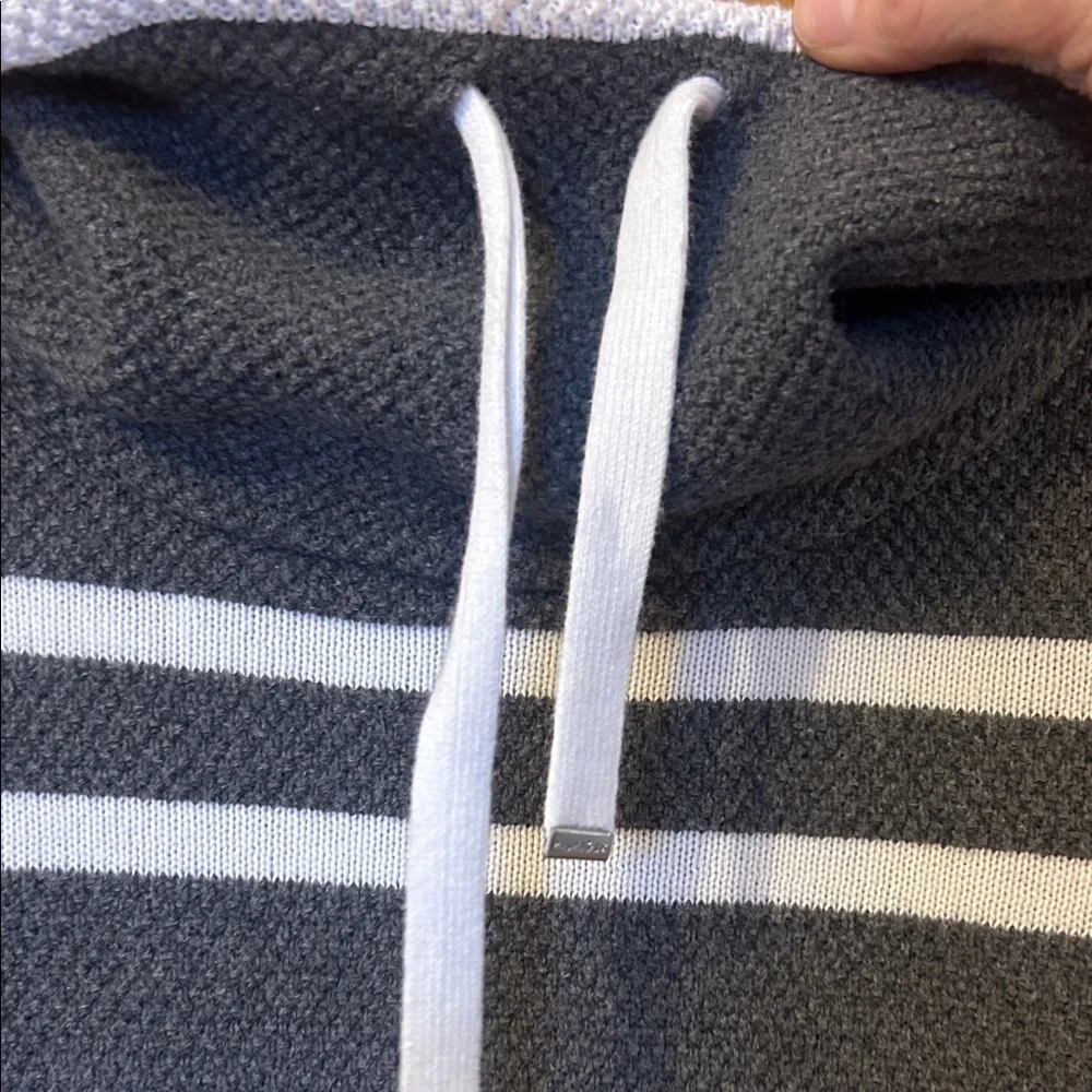 Tommy Hilfiger Charcoal and White Striped Turtleneck Sweater - Picture 3 of 4